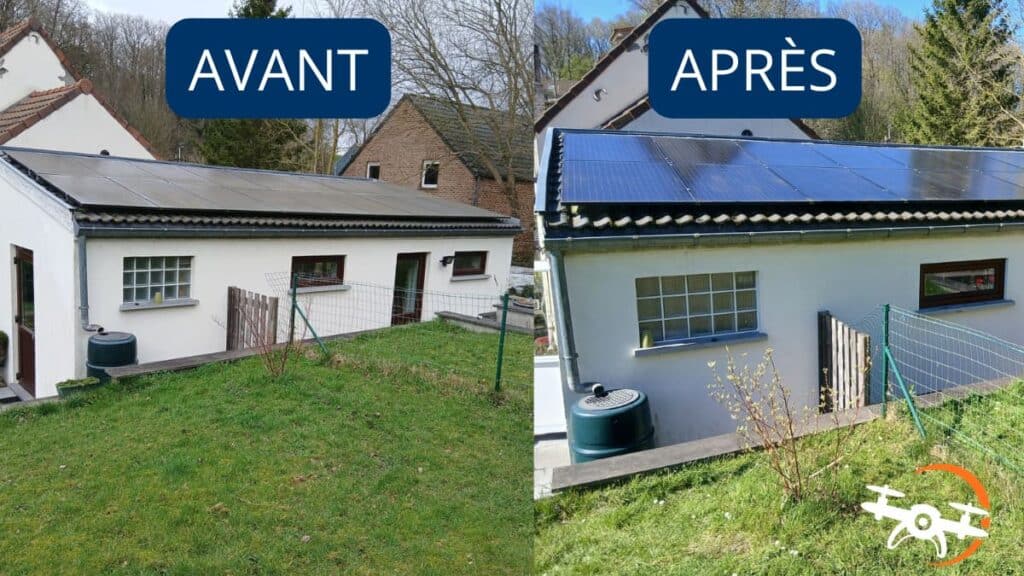 Netotyage de panneaux solaires à Court-Saint-Etienne